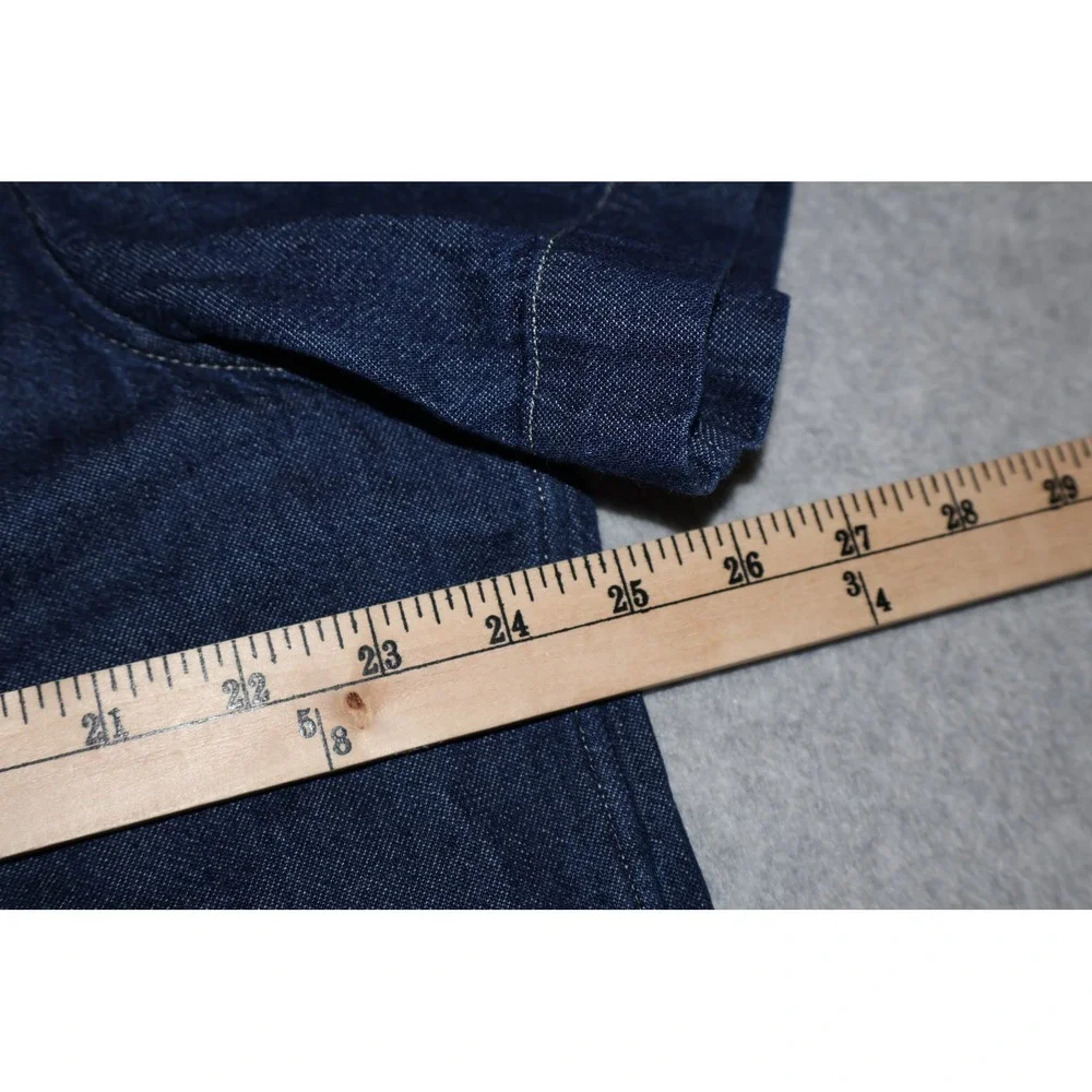 Banana Republic Denim Shirt Mens XL Blue Jean Short Sleeve Utility Workwear